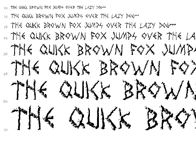 Wolves and Ravens font waterfall